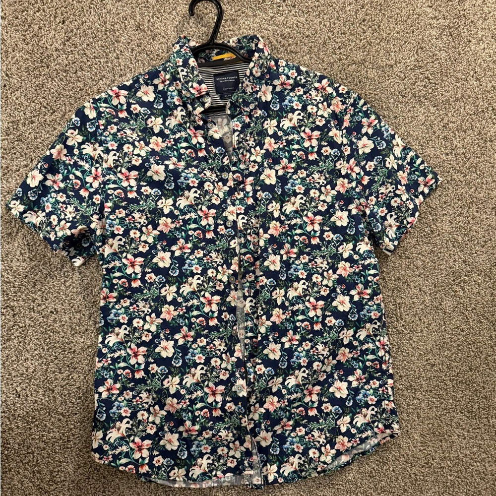 Floral Blue Men's Shirt